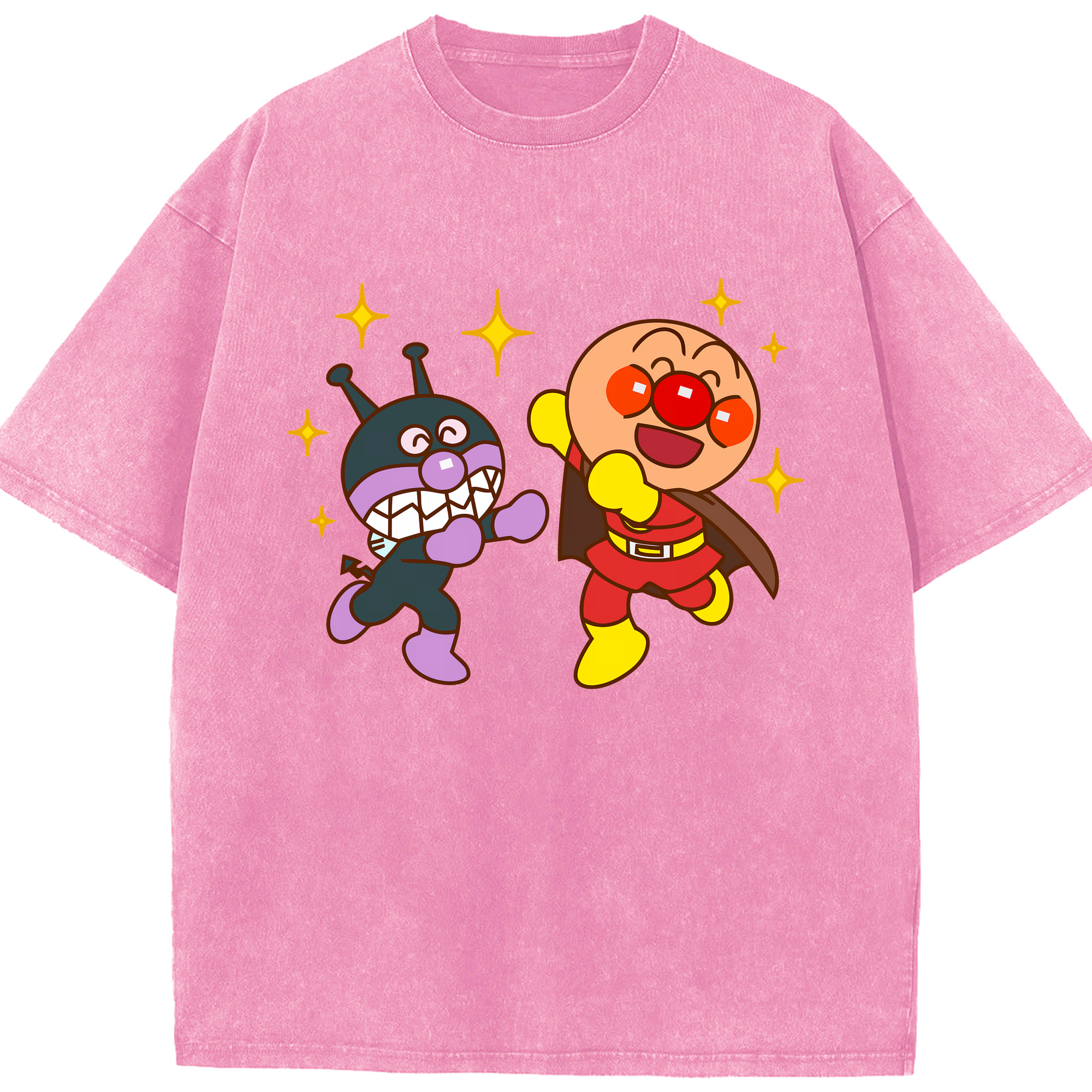 （画像用） アンパンマン Anpanman 綿100% ヴィンテージ風 半袖Tシャツ（フロントプリント）